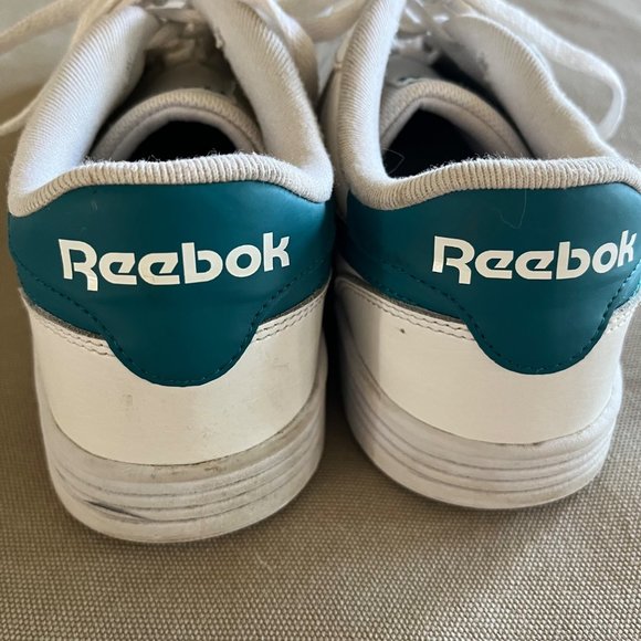 Reebok 9 Mens Royal Techque T Sneaker White Teal Green Leather Classic Shoes - Picture 5 of 10